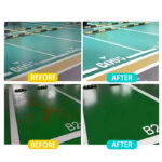 badminton flooring clean